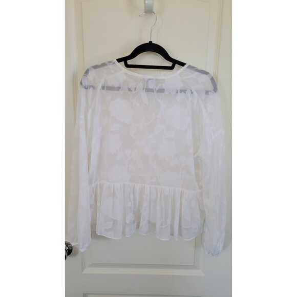 Belle + Sky Sheer Floral Blouse Shirt - Picture 2 of 4